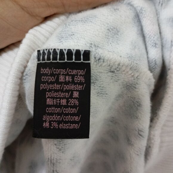 NWT Victorias Secret Leopard Print Crewneck Sweatshirt L/G White & Pink - Picture 7 of 10